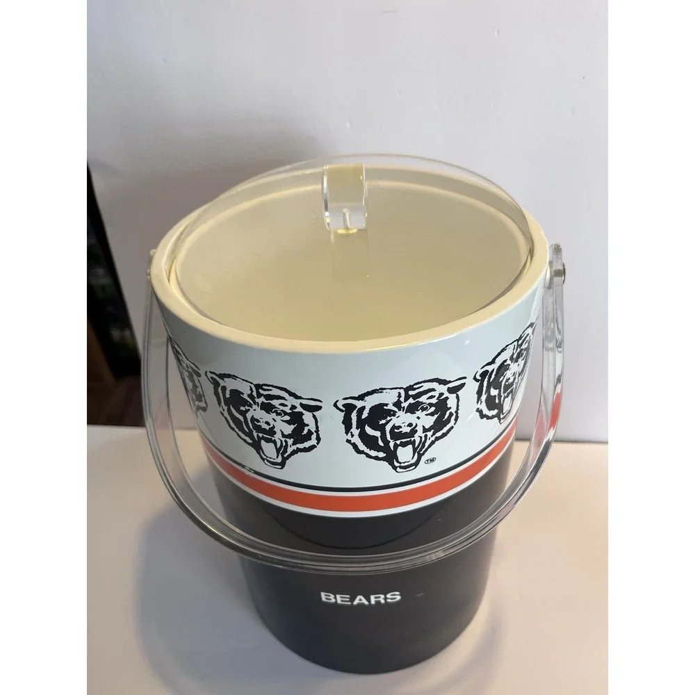 RARE Vintage 1980s Chicago Bears SheltonWare Towle ICE BUCKET-bar-Man cave-12